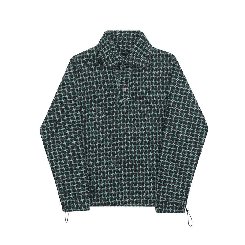 Plaid Woolen Cloth Turtleneck Pullover Sweater