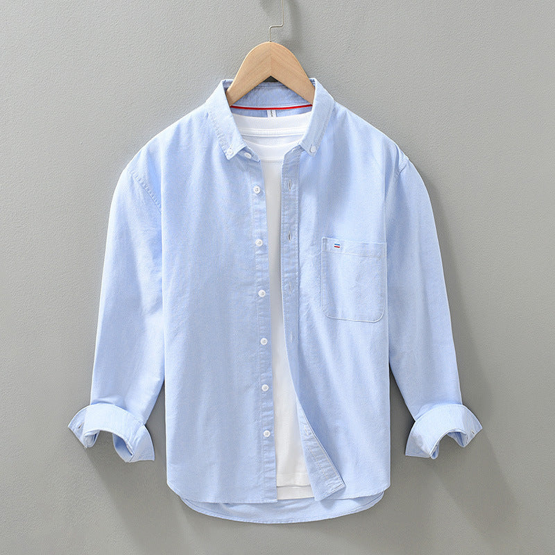 Oxford Cloth Long-sleeved Shirt Men's Casual