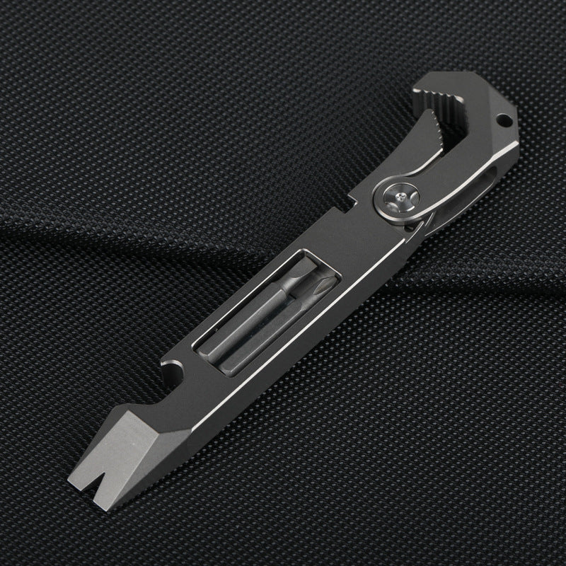 Titanium Alloy EDC Pocket Multi-function Crowbar Driver Wrench Tool Unpacker Bottle Opener Outdoor Equipment