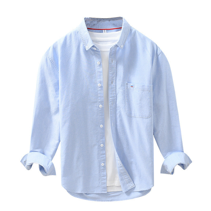 Oxford Cloth Long-sleeved Shirt Men's Casual