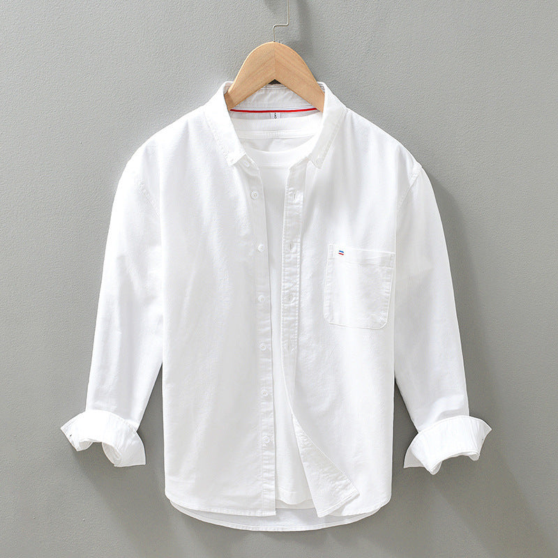 Oxford Cloth Long-sleeved Shirt Men's Casual